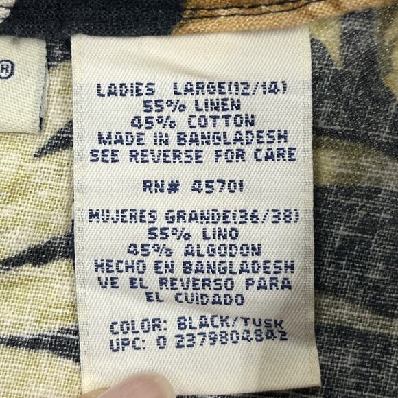 White Stag Linen Blend Maxi Dress Women Sleeveless Floral Size Large 12/14 - Picture 8 of 15